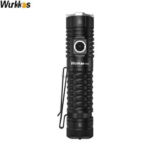 Wurkkos TS22 Powerful 4500LM LED Flashlight, USB-C Rechargeable, IP68 Waterproof, Magnetic Tail, XHP70.2, Reverse Charging - Black