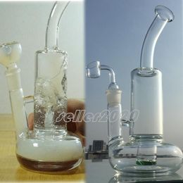 Tornado Glass Water Bongs Hookahs Shisha Beaker base Dab Rigs Oil Bong Smoke Water Pipes con 18 mm Joint 10.6inchs