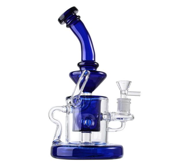 Tornado Recycler Bongs en verre Klein Perc Narguilés 9 pouces Petites conduites d'eau 4 mm d'épaisseur Dab Rigs Pipes à fumer avec joint de 14 mm Bo1449387