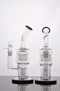 TORO 11 pouces verre narguilé bangs arbre à double bras percs pipe à eau dab rigs avec joint de 18 mm