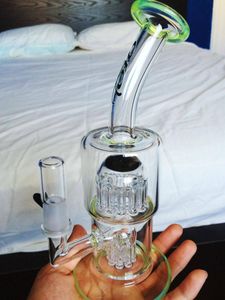 bongs Nuevo 13/7 xl doble macro árbol doble trabajado Perc Glass Bong Water Tipa de agua Rig Hookah Dab