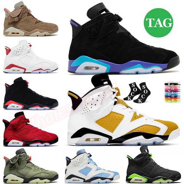 Toro Bravo Aqua 6s Femmes Hommes Chaussures de basket-ball Jumpman 6 Travis Jaune Ocre Georgetown Cool Gris Métallisé Argent Noir Infrarouge Plate-forme Baskets UNC Baskets