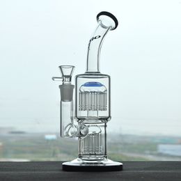 Verre du narguilé Bongs Double arbre diffusé Perc Perc Fumer des tuyaux d'eau Bubbler Oil Rig avec un joint de 18 mm