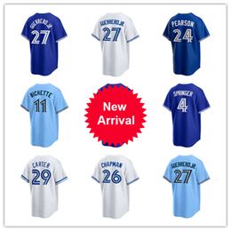 Toronto Custom Blue Jays Baseball Jerseys Joe Carter Bo Bichette Vladimir Guerrero Jr. George Springer Kevin Kiermaier Jose Berrios Cavan Biggio A