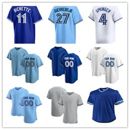 Toronto Joe Carter Justin Turner Vladimir Guerrero Jr. George Springer Bo Bichette Alejandro Kirk Daulton Varsho Cavan Biggio Jose Berrios Blue Jays Baseball Jersey