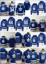 Toronto''maple''leafs''hoodie 34 Matthews 88 44 Rielly 91 Tavares 16 Marner 29 Nylander Custom Hockey Jerseys Heren Dames Jeugd