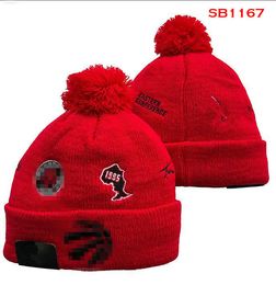 Toronto''Raptors''Beanies Boston Bobble Hats Baseball Hockey Ball Caps 2023-24 Chapeau de seau de créateur de mode Chunky Knit Faux Pom Beanie Chapeau de Noël Sport Knit Hats