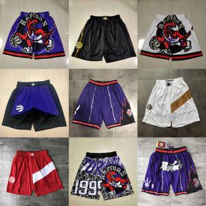 Toronto''Raptors''men Throwback pantalones cortos de baloncesto con bolsillo