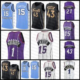 Torontos Raptores 1 21 Vince Carter Pascal Siakam Baloncesto Jersey 2021 2022 Nuevo 15 43 Tracy McGrady Marcus Camby Clear