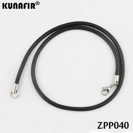 Collier en cuir véritable noir, couples (14 "38") 4mm, accessoires en acier inoxydable, bijoux, pièces de bricolage, 20 pièces ZPP040