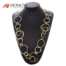 Couples HONGYE brillant Punk luxe longue cerceau chaîne colliers Collier Femme mode magnifique Bijoux Bijoux déclaration Collier pour les femmes