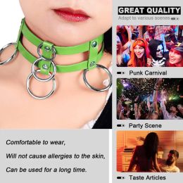 Couples Sexy femmes mode Halloween Punk collier bijoux collier Goth luxe cuir ceinture Rock danse accessoires tour de cou fête Club