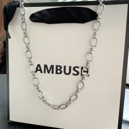 Collar Torques Xichuan Shizi AMBUSH, cadena de acero de titanio, cadena de empalme en forma de O, círculo ins hip hop, regalo para hombres y mujeres