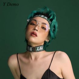 Torques y Demo Harajuku Chinees verstelbare choker vrouwen elastische retro paar torques accessoire