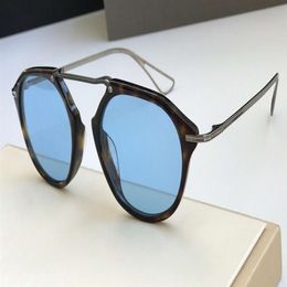 Runde Schildkröten-Sonnenbrille, blaue Gläser, 119 Farbtöne, weiße Unisex-Sonnenbrille, neu mit Box247s