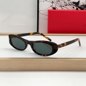 Tortoise Shell Sl Zonnebril Dames Smalle Ovale Bril Trendy Premium Ingetogen Amerikaanse Stijl Goede Kwaliteit Acetaat Frames Shades Brillen