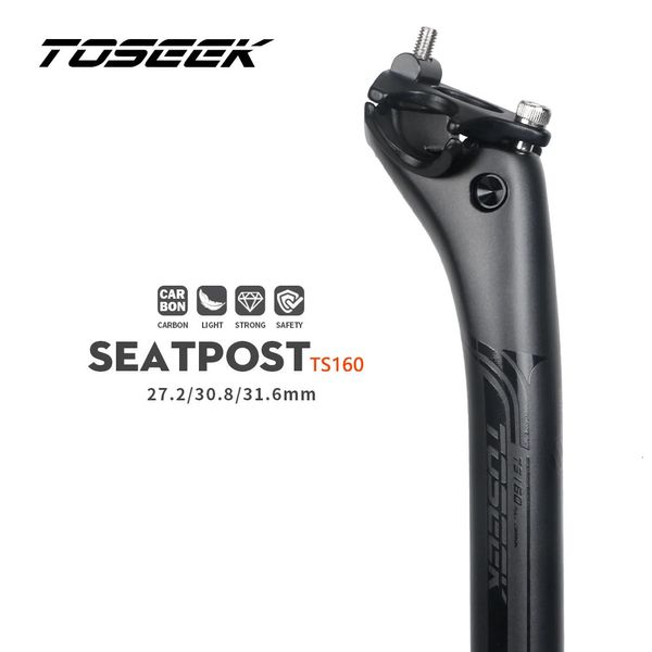 TOSEEK tige de selle en carbone 272308316mm noir mat vtt route tige de selle longueur 400mm Tube pièces de vélo 240228