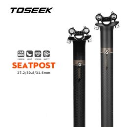 Toseek Carbon -Seat Post Offset 0 mm Bike 272308316 mm MTB Bicicleta Asiento Post Gray Matt Gloss 240325