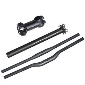 Toseek Matte Black Carbon Bicycles Manillar Parts (aleación de aluminio) Piezas de bicicleta de montaña para ciclismo MTB Sets