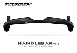 Toseek TS16 Carbon Road Handlebar Accesorios para bicicletas Matt Matt Black Full Carbon Handlebar 400 420 440 mm Handles para bicicletas7562162