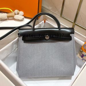 Bolsos de mujer de lujo blancos hechos a mano en total Bolsos de alta calidad Hardware de 31 cm 18k Etoup negro clásico Bolsos de otras mujeres personalizados Bolso de lona atado a mano