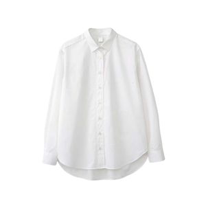 Totbo Home Shirt White's 2024 Spring / Summer Loissine Commuter Lapel Lapel à manches longues A-Line