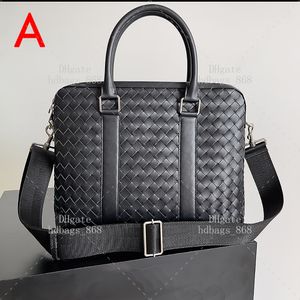 Fourre-tout 10A Porte-documents intreccio Sac supérieur en cuir véritable Miroir 1: 1 Qualité Designer Sac de luxe Mode Sac à bandoulière Grand sac à main 39CM HommesAvec coffret cadeau WB160V