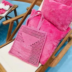 Tote Bag Designer Bag Strawtas Beach Tas Fashion Mesh Hollow geweven voor Summer Straw Bag Vacation Bag Grote capaciteit Winkelzak Dames Mode veelzijdigheid Blauw 01