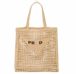 Sac fourre-tout sac de marque sac de marque sac de paille sac de voyage sac de plage de plage mode net net creux paille d'été noire abricot sac de vacances tissé d'été sac grande capacité