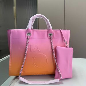 Bolso de bolso diseñador bolso de playa para mujeres bolsas de compras de gradiente Totes de color de cuero