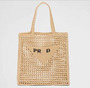 Tote Sac Designer Beach Fashion Mesh Hollow tissé pour la paille d'été Black Abricot Summer Sac à provisions de vacances tissées d'été