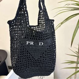 Tote Bag Designer Beach Hollow Out Shopping Mesh Shopping For Absh pour paille Black Abricot Vacances d'été Toutes sortes de mode