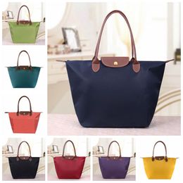 Designer dames opvouwbare nylon tote tassen Europese casual schouderboedels tas geborduurde handtas multi -kleuren boodschappentas