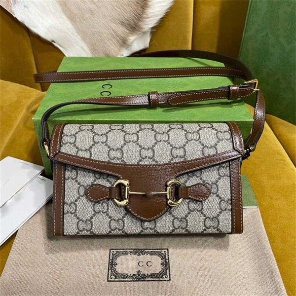 Sac fourre-tout haute définition en cuir original Famille Horse Buckle 1955 Mini Mini Single Messenger Box Childrens