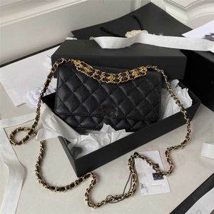 Tote Bag High Definition Xiaoxiang Magnetic Buckle End Classic Lingge Wealth Double Chain Single Schulique Cross Caviar Dames