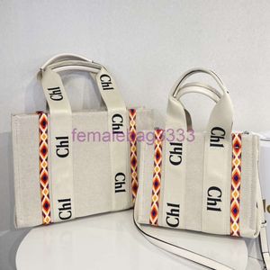 Bolso de mano de alta calidad nuevas bolsas de asas para mujer WOODY Totes bolso de compras bolso alto NYLON moda lino Gran Playa diseñador de lujo viaje Monederos de hombro