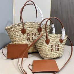 sac fourre-tout Miui Sac de paille Femmes Sac à bandoulière Panier de restauration Sacs d'achat de luxe sac à main