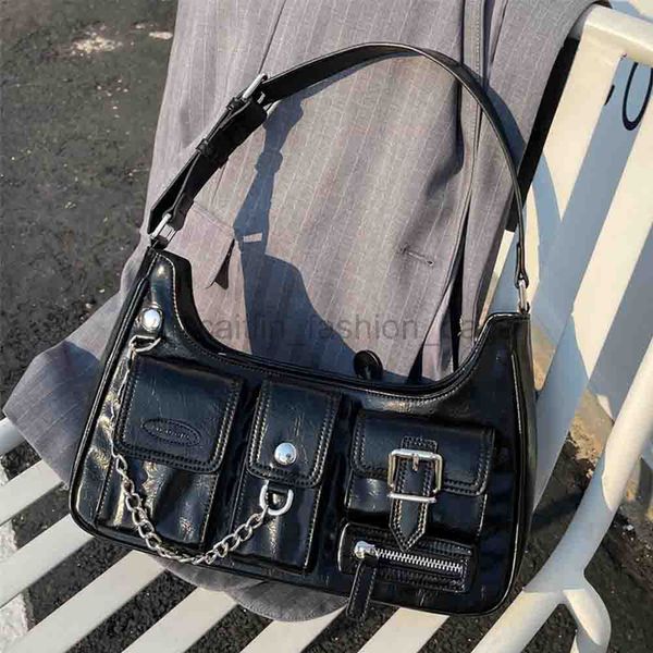 bolso bolso único diseñador de bolso para mujer motos para mujeres bolso de hombro punk estilo puk de cuero puro ropa interior caliente chicas calientes bolsas y billetera negras 2023 Caitlin_fashion_bags