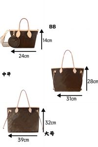 Sac fourre-tout femme sac de créateur luxe sacs à main en cuir véritable shopping grand fourre-tout sac à main porte-carte portefeuille mode grand épaule marron jamais sacs 31CM A3