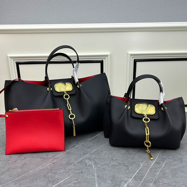 Bolso de mano, bolso de mujer, bolso de hombro, bolso de cuero genuino, grandes y pequeños bolsos de compras, bolso de mujer, bolso isabelle, decoración con logotipo de metal, bolsos al por mayor