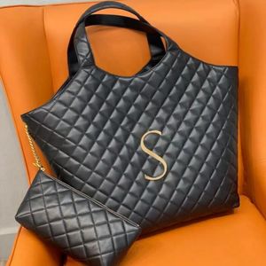 Tote Bags Designer ICARE Maxi Luxury's Handtassen Leer Grote capaciteit Booptas Zwart gewatteerde Lambskin Schoudertas Mini -portemonnee