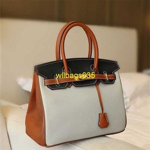 Sacs fourre-tout en cuir véritable Bk Habdbags Sac pour femme en cuir véritable avec une couche supérieure de peau de vache et une sensation de platine de qualité supérieure 30 grande capacité One Sh ont le logo HBJAPN