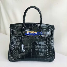 Tote Bags Himalaya Krokodil Handtas Echt Krokodillenleer Damestas Kwaliteit Mode Draagbare Messenger Bag met één schouder met logo HB883Q