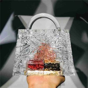 Sac fourre-tout Clear Box Sac Femmes 2020 Été Top Poignée Dîner Embrayage Sacs À Main Dames Transparent Cristal Sac À Main De Haute Qualité caitlin_fashion_bags