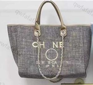 Tote -ontwerper CH Fashion Luxury Borduurd Beach Pearl Dames Canvas Evening Classic Schouder Big Shopping Grote capaciteit