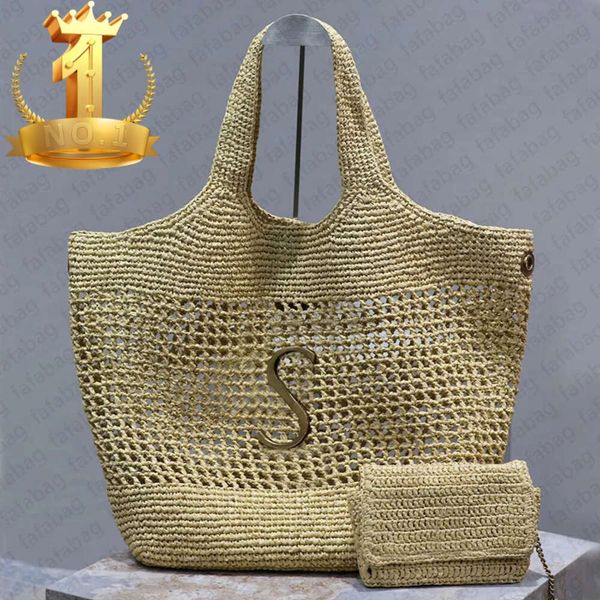 Tote Le5A7 Femmes Icare Maxi Handbag Raffias Paille à main Paille de haute qualité Bottes de grande capacité de grande capacité