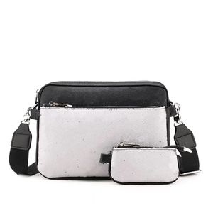 Fourre-tout en cuir pour hommes, Triple sacoche, sac à bandoulière de luxe, sac de maquillage, fourre-tout de styliste visuel, sac pour hommes à la mode