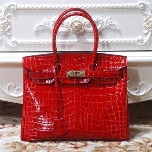Tote Platinum Handmade Sac 2024 Crocodile Femme's Crocodile Perfonge de sac à main en cuir