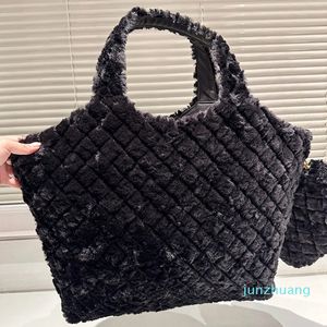 Bolso de compras Bolsos de lana Monedero Mango de cuero Letras de moda Cremallera Cartera pequeña Bolsos de hombro clásicos Herrajes dorados Bolsillos de gran capacidad