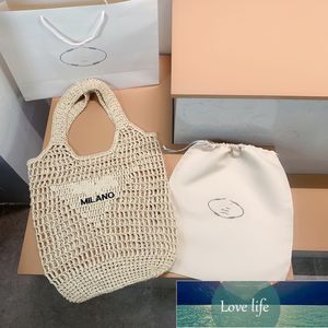 Tote Straw Beach Tags Wine Coconut Fiber Breien Handtas Dames Schoudertas Hoge kwaliteit 5A Winkelpak Zakken Geborduurde letters Takken